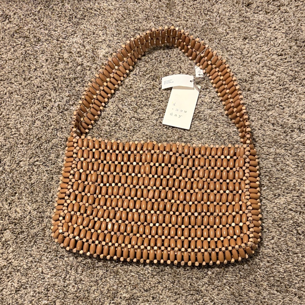 a new day Beaded Brown Shoulder Bag - Picture 1 of 2